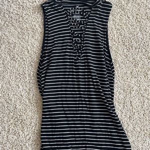 AE striped tank, laced front